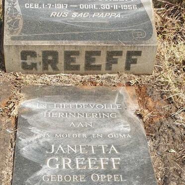 GREEFF Janetta nee OPPEL 1916-1985