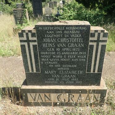 GRAAN Johan Christoffel Heins, van 1873-1939 &amp; Mary Elizabeth 1882-1975
