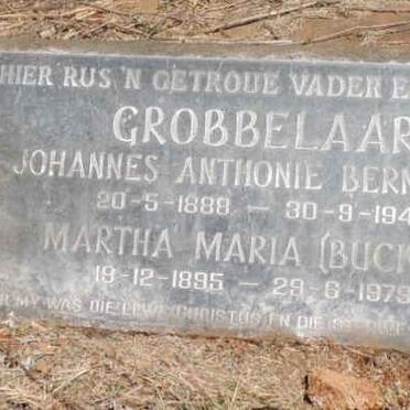 GROBBELAAR Johannes Anthonie Bernardus 1888-1941 &amp; Martha Maria BUCKLE 1895-1979