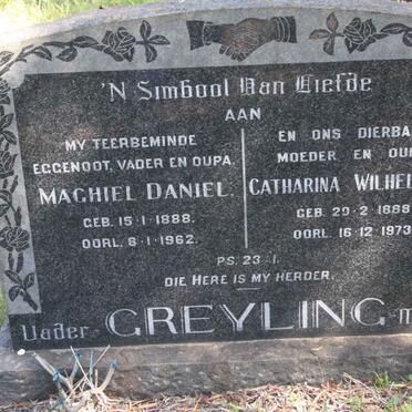 GREYLING Machiel Daniel 1888-1962 &amp; Catharina Wilhelmina 1888-1973