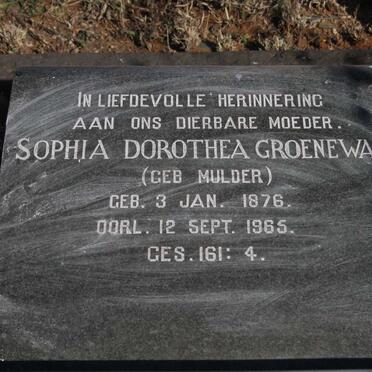 GROENEWALD Sophia Dorothea nee MULDER 1876-1965