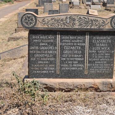 GROOTVELD Jacob 1859-1941 &amp; Elizabeth DYKGRAAF 1868-1935 :: LUDEWICK Elizabeth Maria nee GROOTVELD 1908-1980