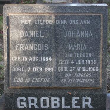 GROBLER Daniel Francois 1894-1961 &amp; Johanna Maria THERON 1899-1968