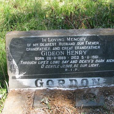 GORDON Gideon Henry 1889-1961