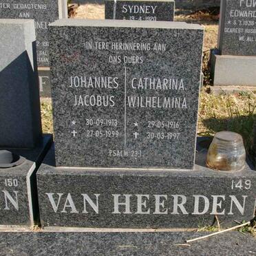 HEERDEN Johannes Jacobus, van 1913-1999 &amp; Catharina Wilhelmina 1916-1997