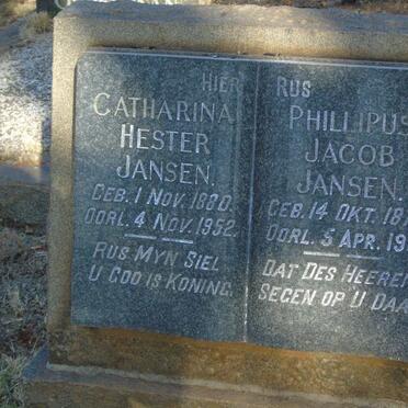 JANSEN Phillipus Jacob 1876-1960 & Catharina Hester 1880-1952