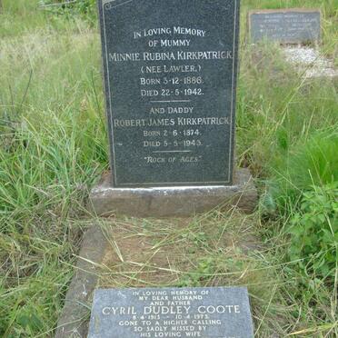KIRKPATRICK Robert James 1874-1943 & Minnie Rubina LAWLER 1886-1942 :: COOTE Cyril Dudley 1913-1973