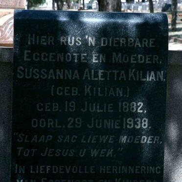 KILIAN Sussanna Aletta nee KILIAN 1882-1938