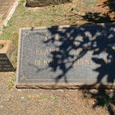 KOCK Petrus Pentz, de & Elaine :: MOODIE N. Dunbar 1884-1955