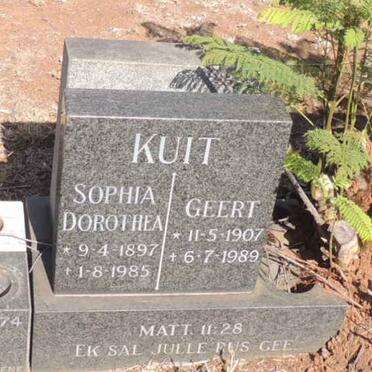 KUIT Geert 1907-1989 & Sophia Dorothea 1897-1985