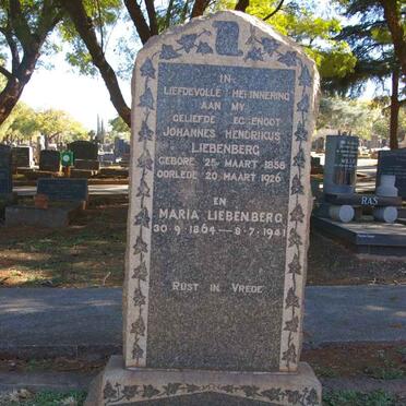 LIEBENBERG Johannes Hendrikus 1858-1926 &amp; Maria 1864-1941