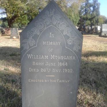 MTONGANA William 1864-1922