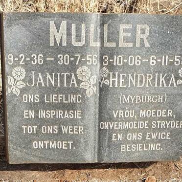 MULLER Hendrika nee MYBURGH 1906-1958 :: MULLER Janita 1936-1956