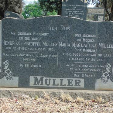 MULLER Hendrik Christoffel 1867-1960 &amp; Maria Magdalena MINDERS