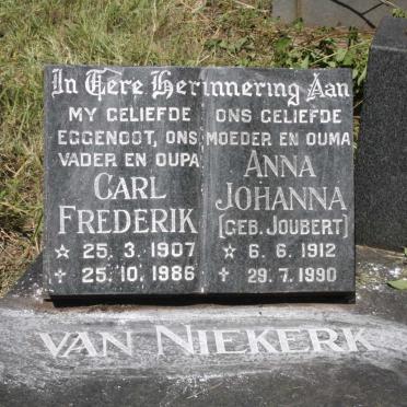 NIEKERK Carl Frederik, van 1907-1986 &amp; Anna Johanna JOUBERT 1912-1990
