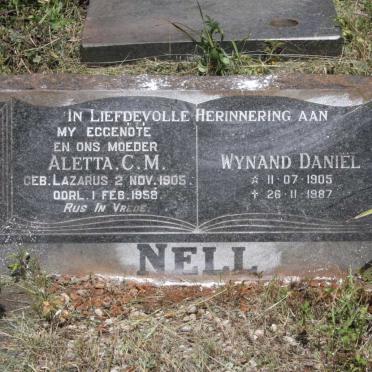 NELL Wynand Daniel 1905-1987 &amp; Aletta C.M. LAZARUS 1905-1958