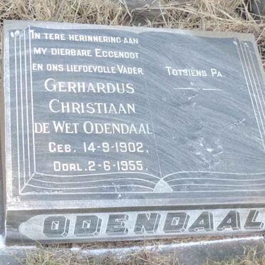 ODENDAAL Gerhardus Christiaan De Wet 1902-1955