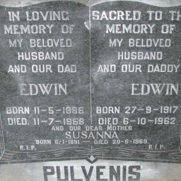 PULVENIS Edwin 1886-1958 &amp; Susanna 1891-1969 :: PULVENIS Edwin 1917-1962