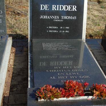 RIDDER Johannes Thomas, de 1964-1982