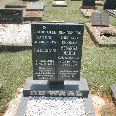 WAAL Marthinus, de 1910-1997 &amp; Susanna Maria KOEKEMOER 1914-1998