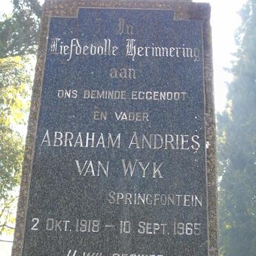 WYK Abraham Andries, van 1918-1965