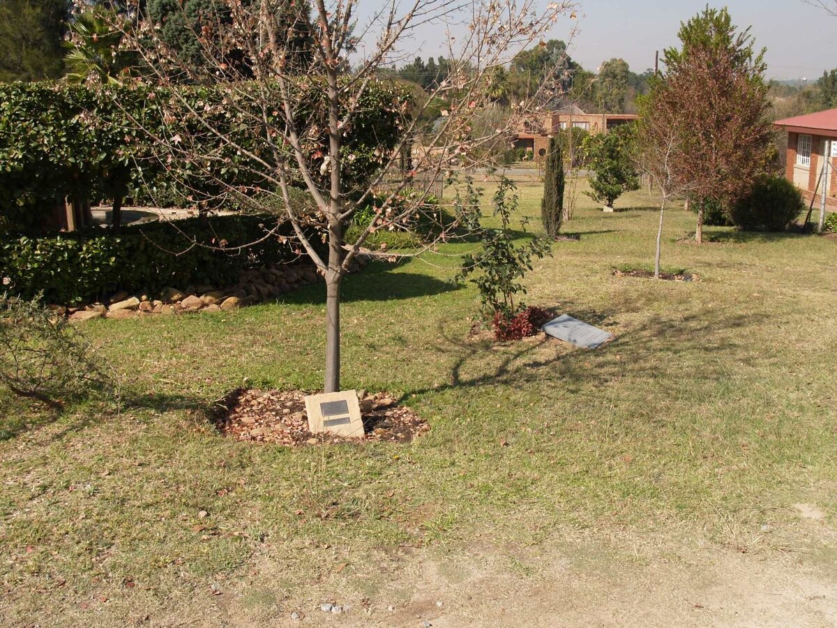 4. Memorial garden with plaques under the trees