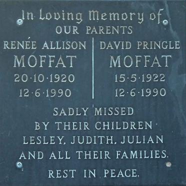 MOFFAT David Pringle 1922-1990 &amp; Renée Allison 1920-1990