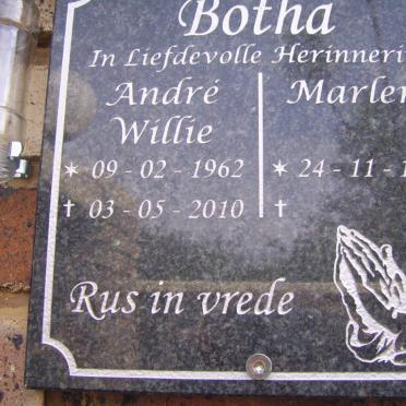 BOTHA Andre Willie 1962-2010 &amp; Marlene 1963-