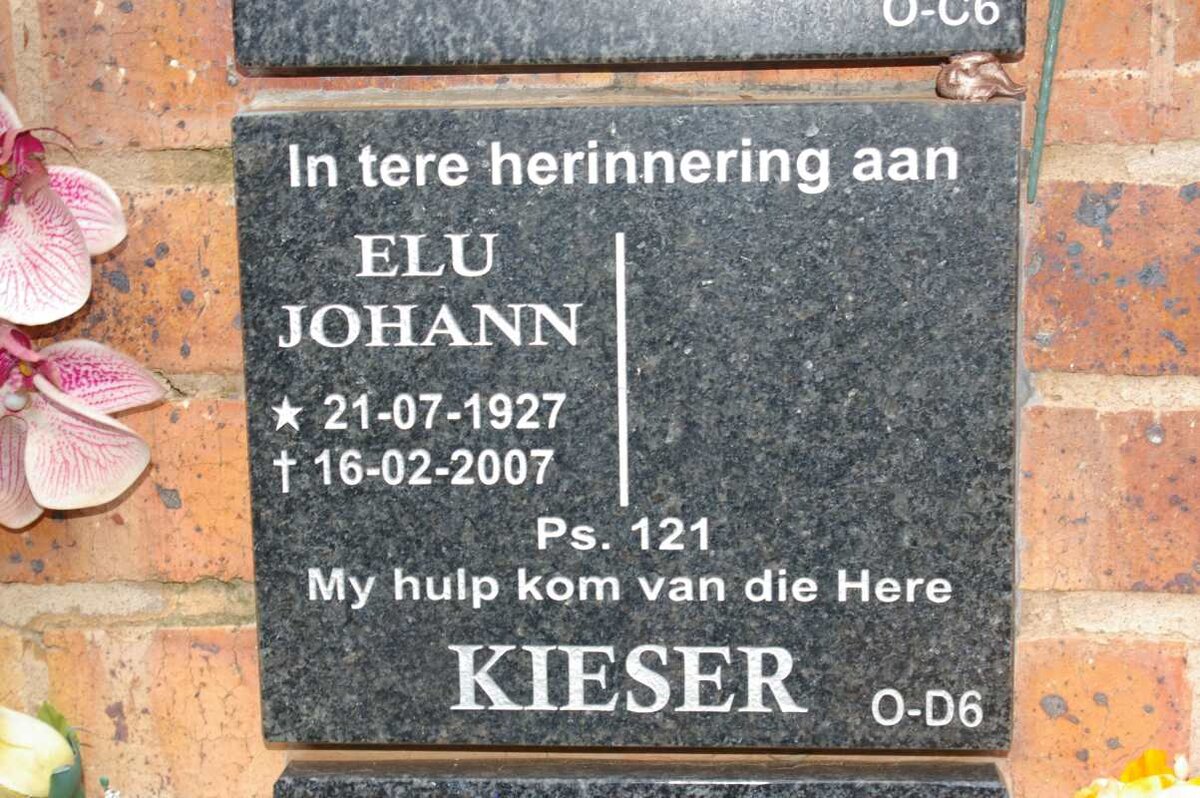 KIESER Elu Johann 1927-2007