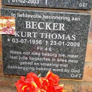 BECKER Kurt Thomas 1956-2009