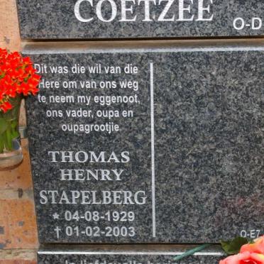 STAPELBERG Thomas Henry 1929-2003