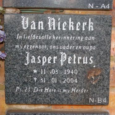 NIEKERK Jasper Petrus, van 1940-2004