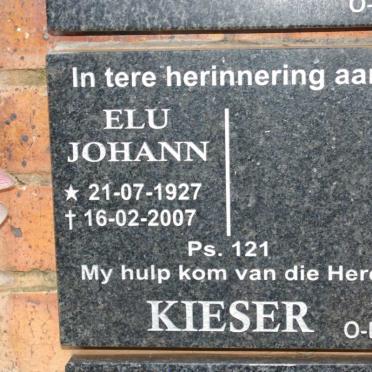 KIESER Elu Johann 1927-2007