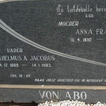 ABO Wilhelmus A. Jacobus, von 1889-1983 &amp; Anna Francina 1892-1967