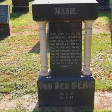 BERG Marie, van den 1931-1978