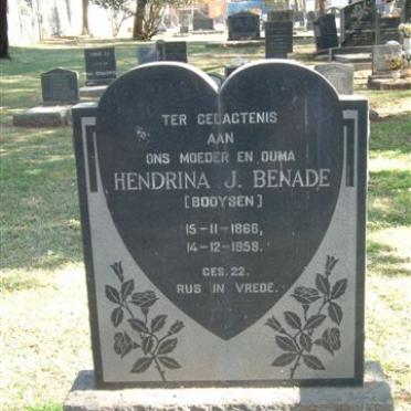 BENADE Hendrina J. geb BOOYSEN 1866-1958