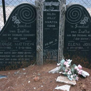 BUTLER George Matthew 1912-1965 &amp; Elena Johanna VENTER 1913- :: BUTLER William 1935-2000