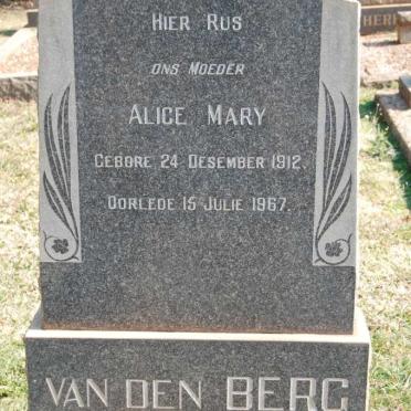BERG Alice Mary, van der 1912-1967