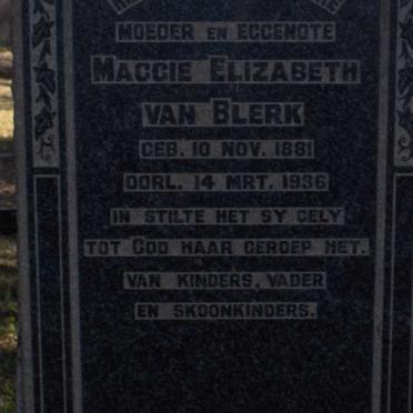 BLERK Maggie Elizabeth, van 1881-1936