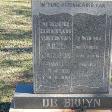 BRUYN Abel Jacobus, de 1920-1990