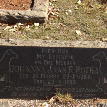 BOTHA Johanna J.van R. nee DU PLESSIS 1884-1953