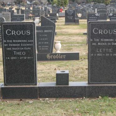 CROUS Theo 1890-1977 & Lettie 1903-1989