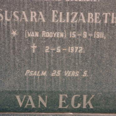 ECK Susara Elizabeth, van nee VAN ROOYEN 1911-1972