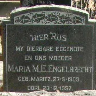 ENGELBRECHT Maria M.E. nee MARITZ 1903-1957
