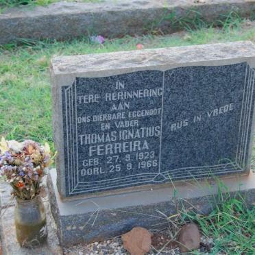 FERREIRA Thomas Ignatius 1923-1966