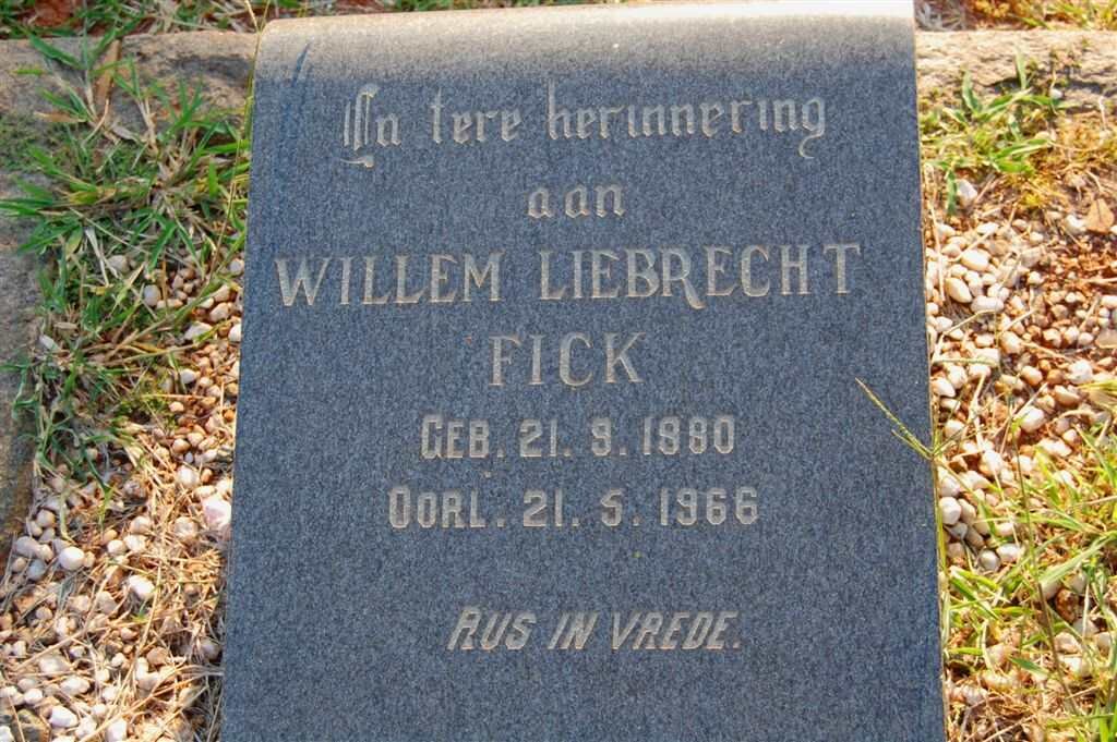 FICK Willem Liebrecht 1880-1966