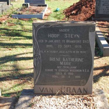 GRAAN Hoop Steyn, van 1897-1970 &amp; Irene Katherine Marie SCHUJAHN 1900-1985