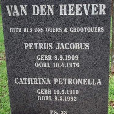 HEEVER Petrus Jacobus, van den 1909-1976 &amp; Cathrina Petronella 1910-1992