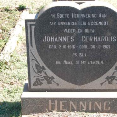HENNING Johannes Gerhardus 1916-1969
