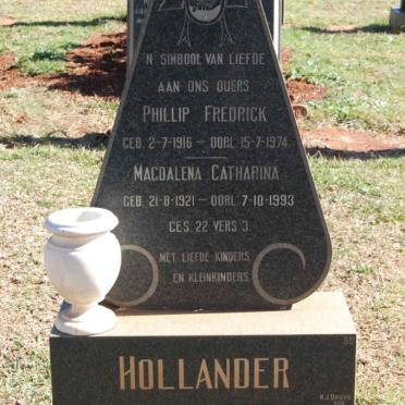 HOLLANDER Phillip Fredrick 1916-1974 &amp; Magdalena Catharina 1921-1993